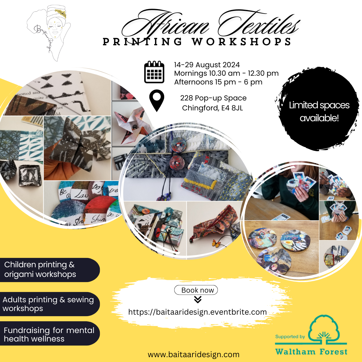 African Textiles Printing Workshops @ Chingford\\\'s 228 Pop-Up Space